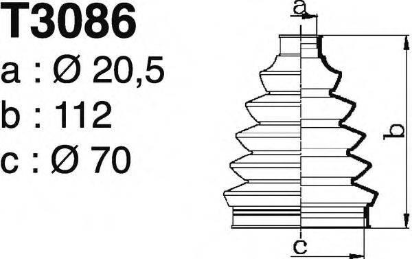 DEPA T3086 Комплект пильника, приводний вал