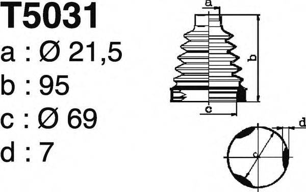 DEPA T5031 Комплект пильника, приводний вал