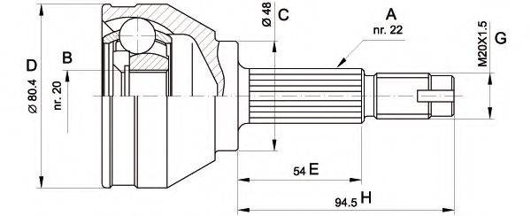 OPEN PARTS CVJ500210 Шарнірний комплект, приводний вал