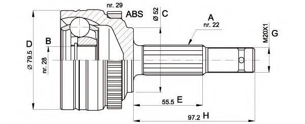 OPEN PARTS CVJ511410 Шарнірний комплект, приводний вал