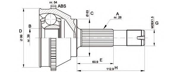 OPEN PARTS CVJ511810 Шарнірний комплект, приводний вал