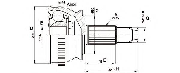 OPEN PARTS CVJ515510 Шарнірний комплект, приводний вал