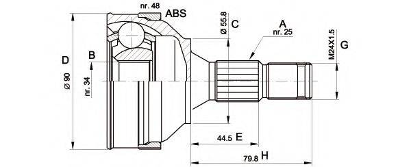 OPEN PARTS CVJ517610 Шарнірний комплект, приводний вал