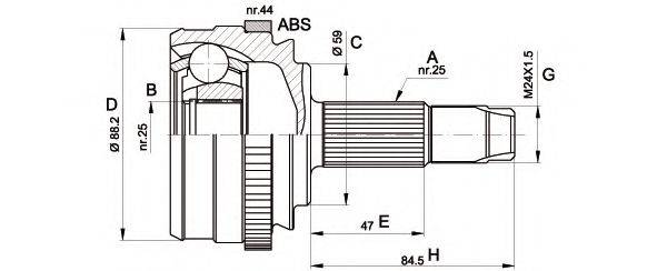 OPEN PARTS CVJ521410 Шарнірний комплект, приводний вал