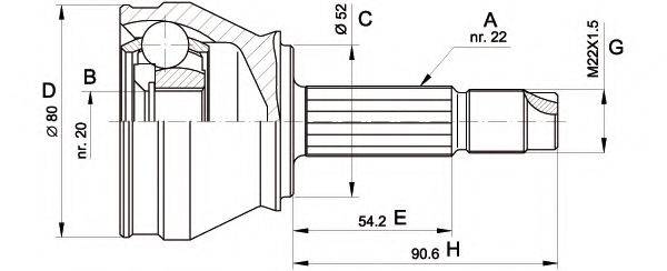 OPEN PARTS CVJ522310 Шарнірний комплект, приводний вал