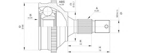 OPEN PARTS CVJ527610 Шарнірний комплект, приводний вал