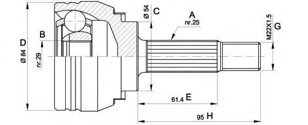 OPEN PARTS CVJ537210 Шарнірний комплект, приводний вал