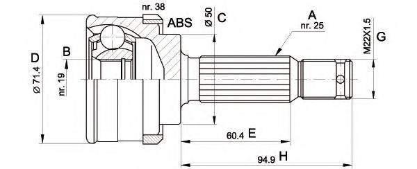 OPEN PARTS CVJ539310 Шарнірний комплект, приводний вал