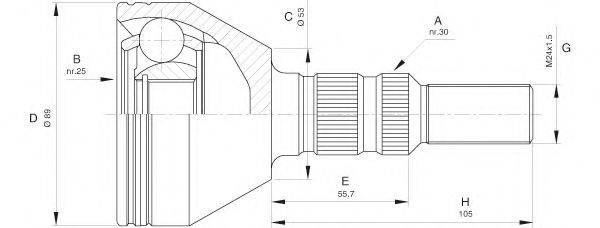 OPEN PARTS CVJ544010 Шарнірний комплект, приводний вал