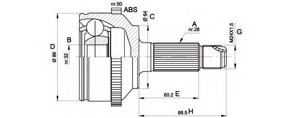 OPEN PARTS CVJ550910 Шарнірний комплект, приводний вал