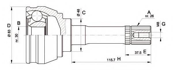 OPEN PARTS CVJ556910 Шарнірний комплект, приводний вал