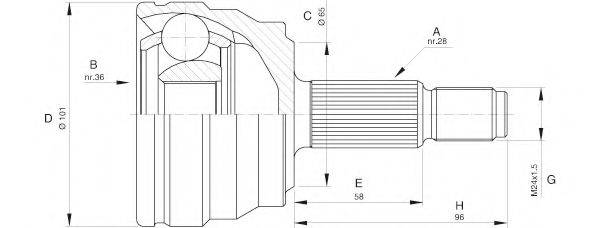 OPEN PARTS CVJ558010 Шарнірний комплект, приводний вал