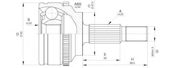 OPEN PARTS CVJ561910 Шарнірний комплект, приводний вал