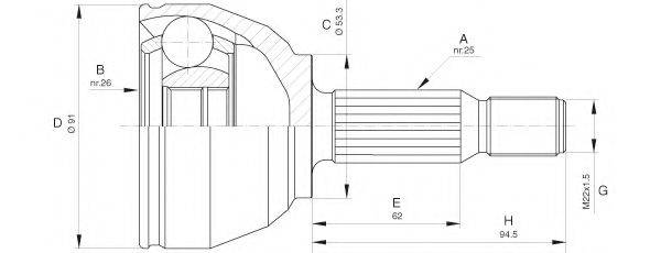 OPEN PARTS CVJ565410 Шарнірний комплект, приводний вал