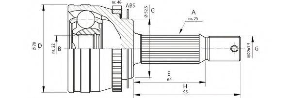 OPEN PARTS CVJ568910 Шарнірний комплект, приводний вал