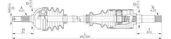 OPEN PARTS DRS608700 Приводний вал