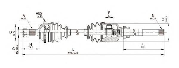 OPEN PARTS DRS613000 Приводний вал