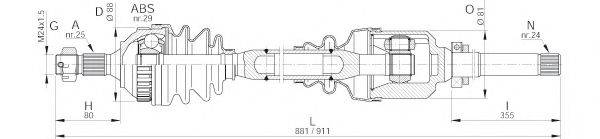 OPEN PARTS DRS616800 Приводний вал