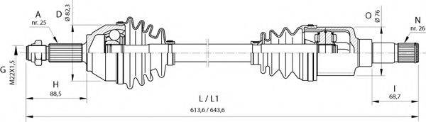 OPEN PARTS DRS637400 Приводний вал