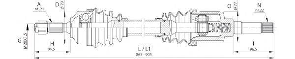 OPEN PARTS DRS639100 Приводний вал