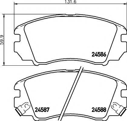 TEXTAR 2458601 Комплект гальмівних колодок, дискове гальмо