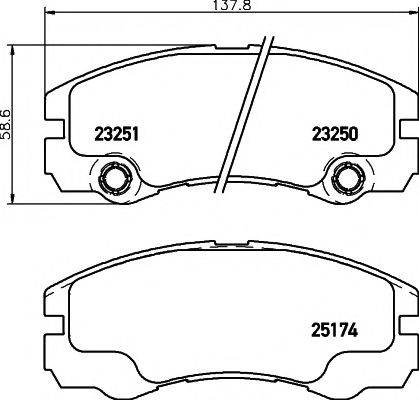 TEXTAR 2325001 Комплект гальмівних колодок, дискове гальмо