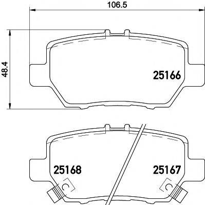 TEXTAR 2516601 Комплект гальмівних колодок, дискове гальмо