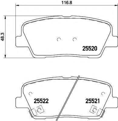 TEXTAR 2552001 Комплект гальмівних колодок, дискове гальмо