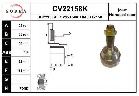 EAI CV22158K Шарнірний комплект, приводний вал