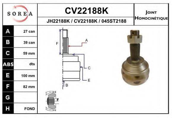 EAI CV22188K Шарнірний комплект, приводний вал