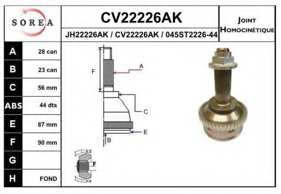 EAI CV22226AK Шарнірний комплект, приводний вал