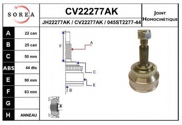 EAI CV22277AK Шарнірний комплект, приводний вал