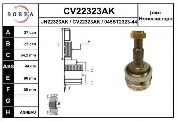 EAI CV22323AK Шарнірний комплект, приводний вал