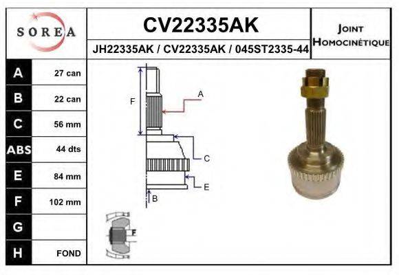 EAI CV22335AK Шарнірний комплект, приводний вал