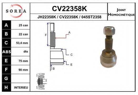 EAI CV22358K Шарнірний комплект, приводний вал