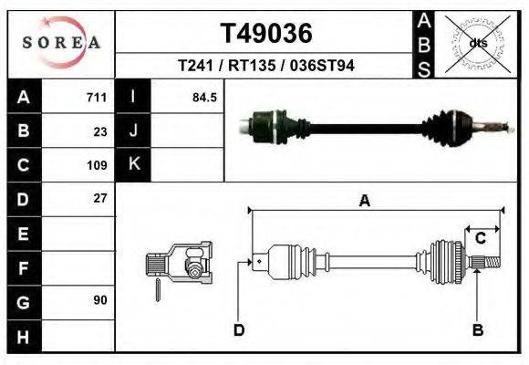 EAI T49036 Приводний вал