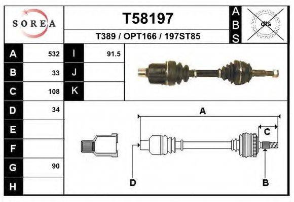 EAI T58197 Приводний вал