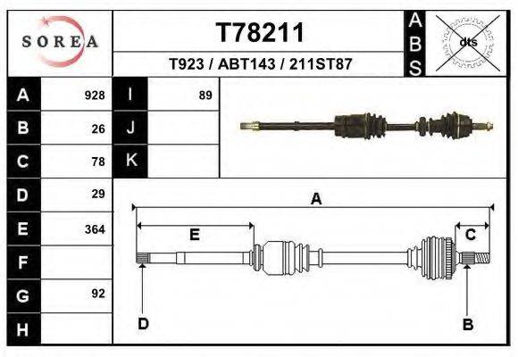 EAI T78211 Приводний вал