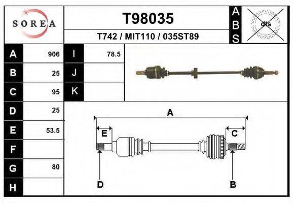 EAI T98035 Приводний вал