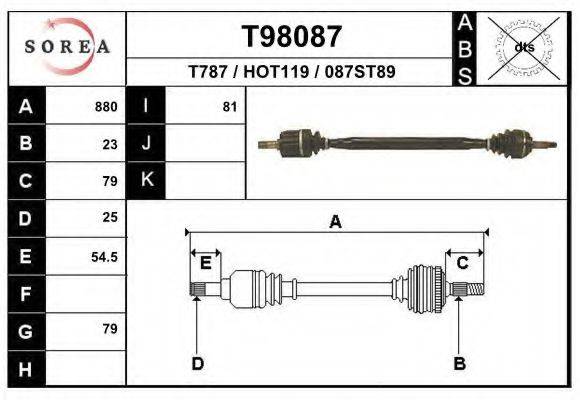 EAI T98087 Приводний вал