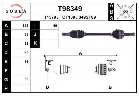 EAI T98349 Приводний вал