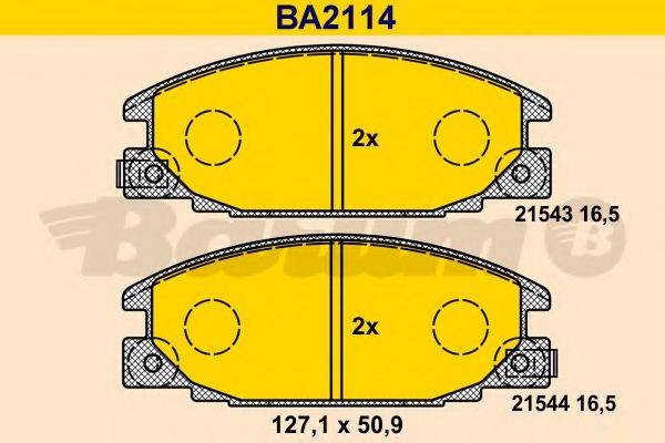 BARUM BA2114 Комплект гальмівних колодок, дискове гальмо