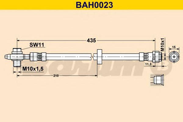 BARUM BAH0023 Гальмівний шланг