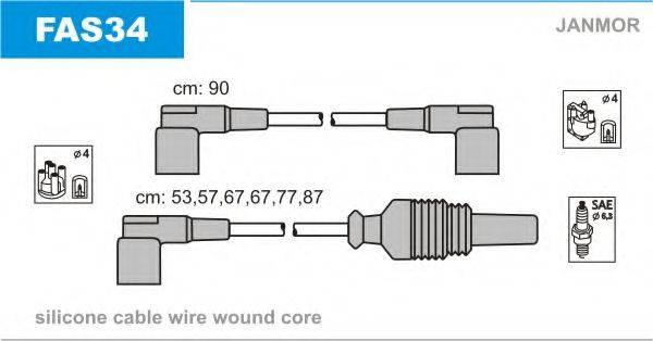 JANMOR FAS34 Комплект дротів запалювання