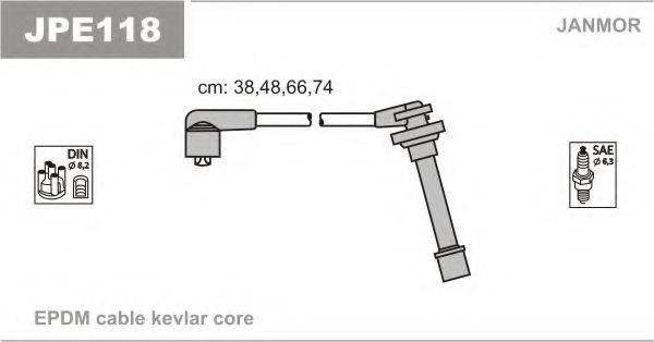 JANMOR JPE118 Комплект дротів запалювання