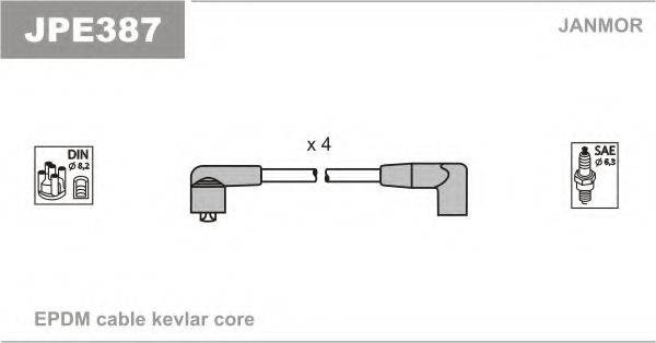 JANMOR JPE387 Комплект дротів запалювання