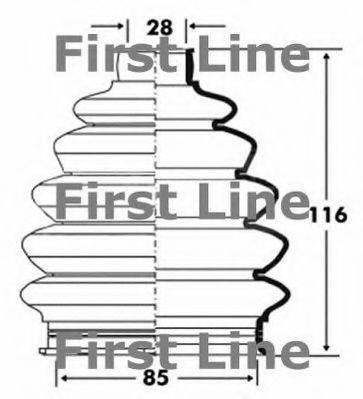 FIRST LINE FCB6083 Пильовик, приводний вал