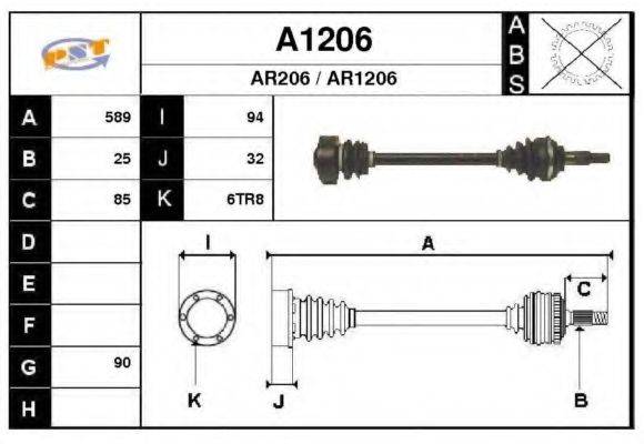 SNRA A1206 Приводний вал