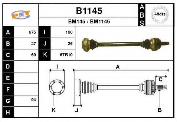 SNRA B1145 Приводний вал