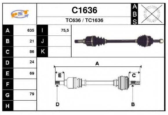 SNRA C1636 Приводний вал